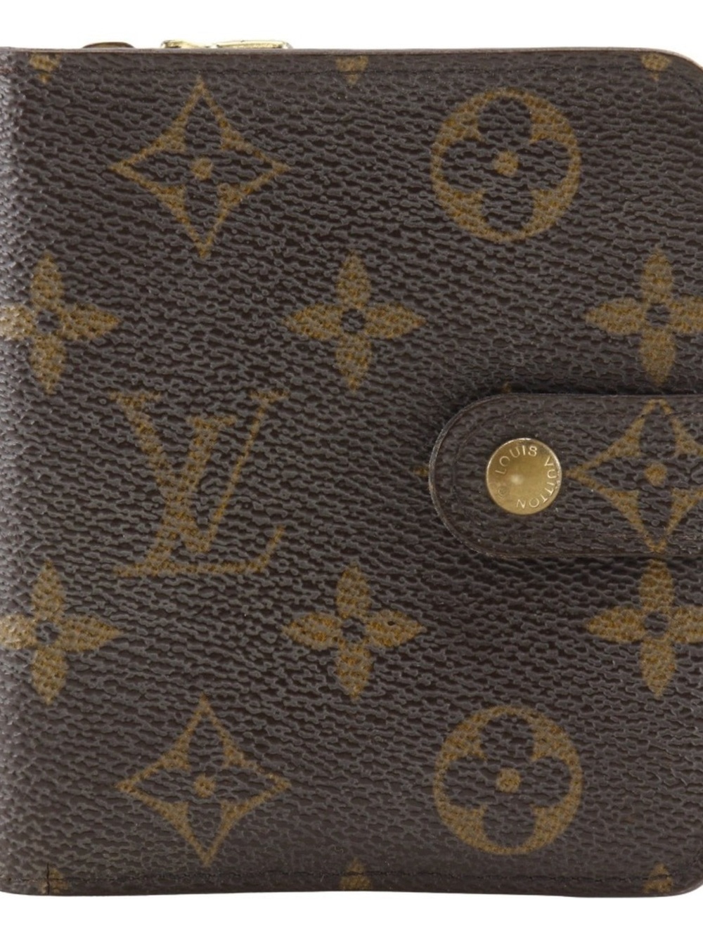 Louis Vuitton Brown Monogram Snap Wallet with Gold Hardware